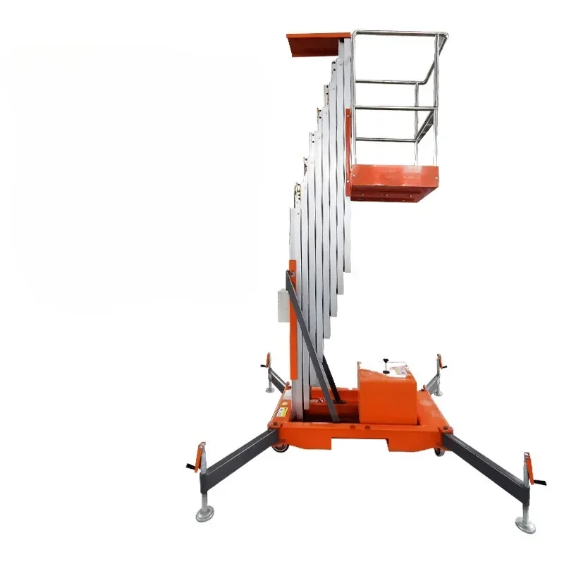 Small mobile hydraulic climbing platform vehicle for aerial work of aluminum alloy electric elevator