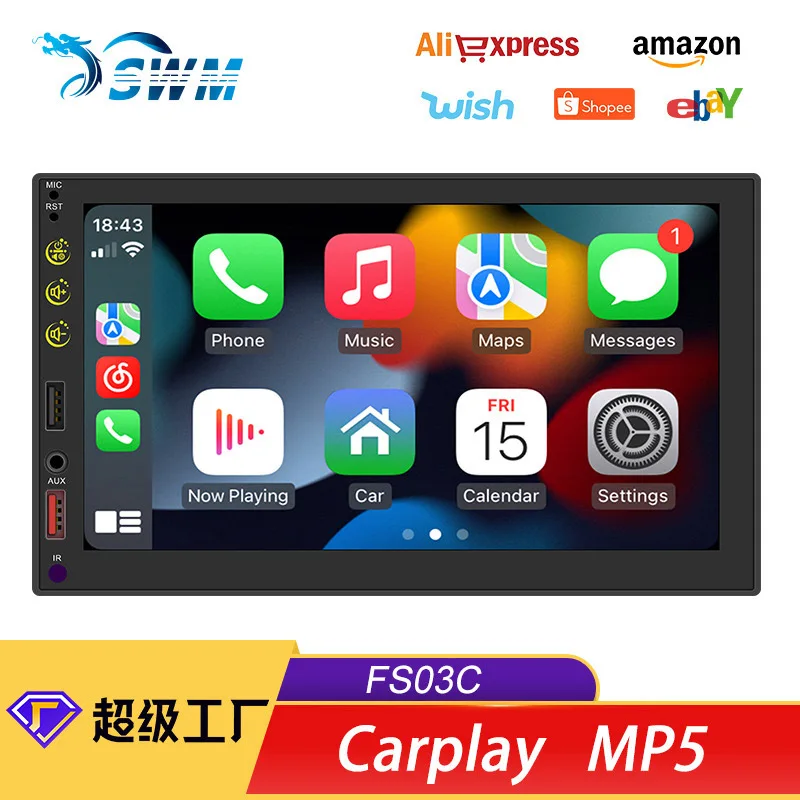 

7-inch with/wireless Car Play/AUTO Bluetooth Car MP5MP4 Card Radio Mobile Phone Interconnection Player