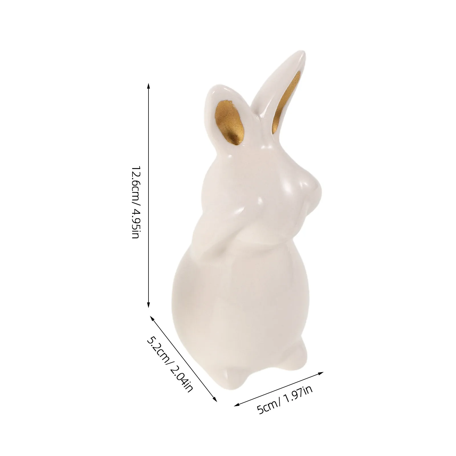 3Pcs Ceramic Bunny Statue Ornaments No Hear See Speak Cute Easter Rabbit Decoration Tabletop Home Desktop Shelf Decor