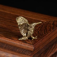 Brass Opening Wing Mini Eagle Bird Decoration Statue Sculpture Gift Art Decoration Home Living Room Office Tea House Yoga Room