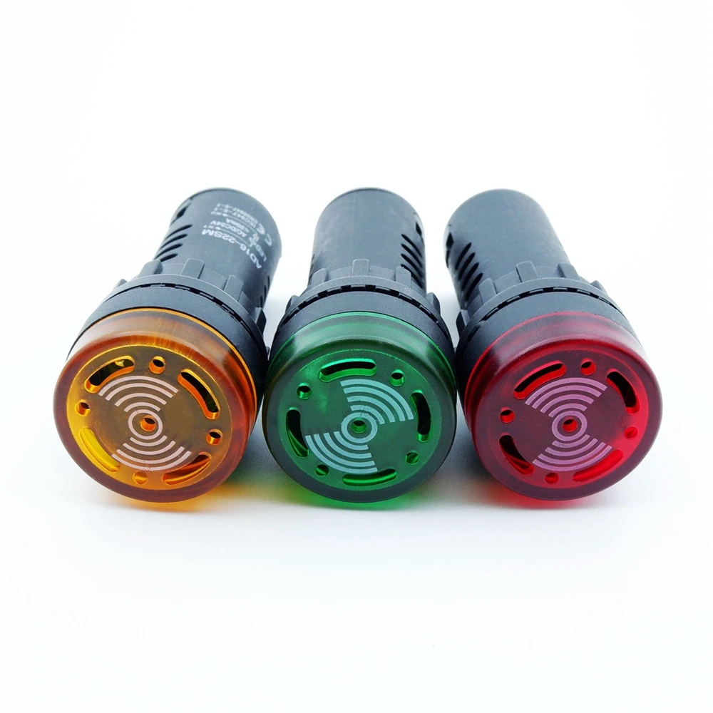 Buzzer 22mm Flash Signal Light Red LED Strobe Beep Alarm Indicator Sound 12V 24V 220V Warning Lamp Panel Mount Red Green Yellow