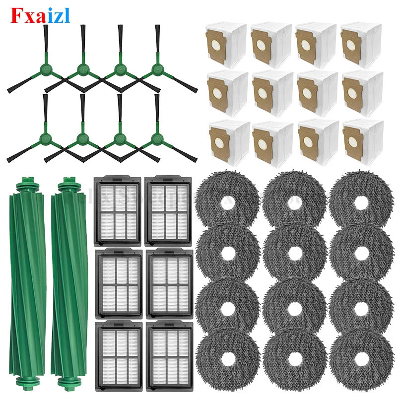 Pour aspirateur Robot Irobot Roomba Plus 405 Combo/505 Combo, brosses principales, tissus de vadrouille latéraux, filtres, sacs à poussière, Kit d'accessoires