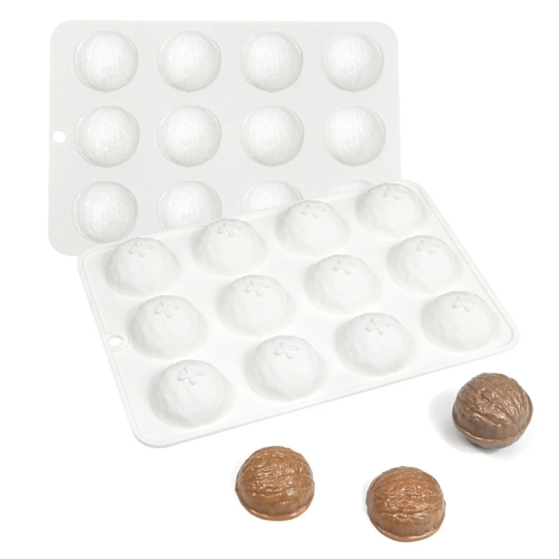 Khuôn silicon ẩm thực phân tử sáng tạo với các khoang quả óc chó thực tế để trang trí bánh và trang sức tráng miệng