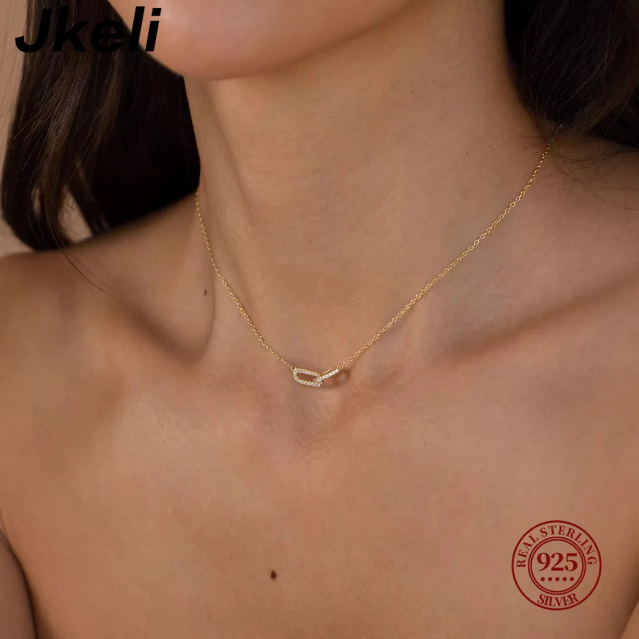 Women's 925 Silver Geometric Pendant Necklace, Modern Gift