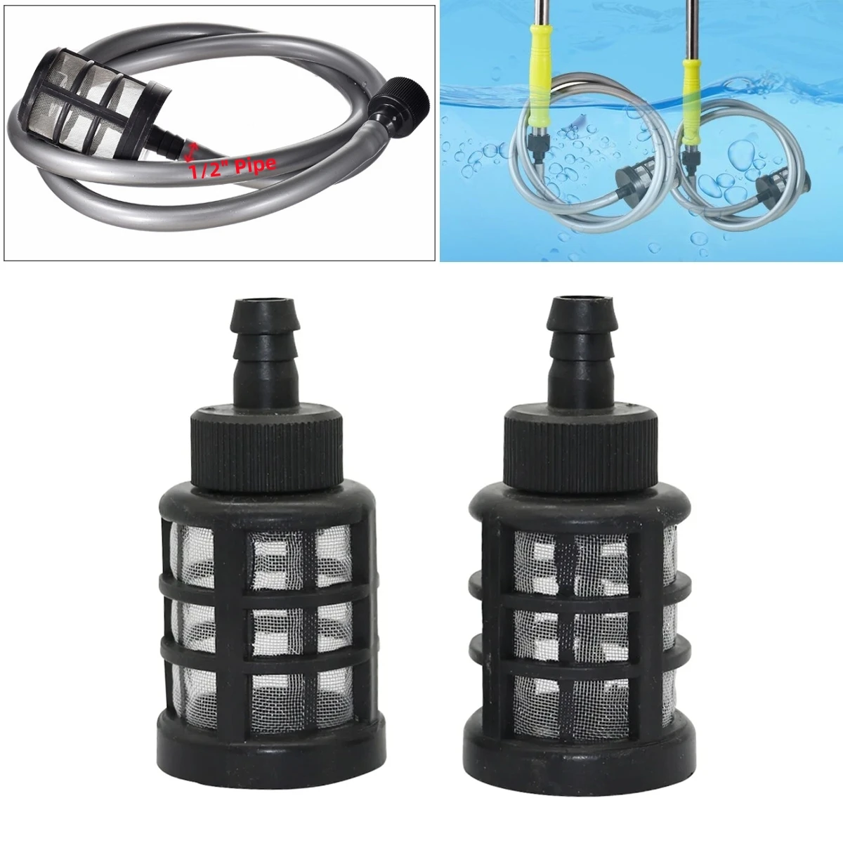 

11/13mm Interface Barbed High-Density Filter 1/2" Pipe Car Wash Water Gun Water Inlet Mesh Filter Garden Irrigation Filter 2Pcs