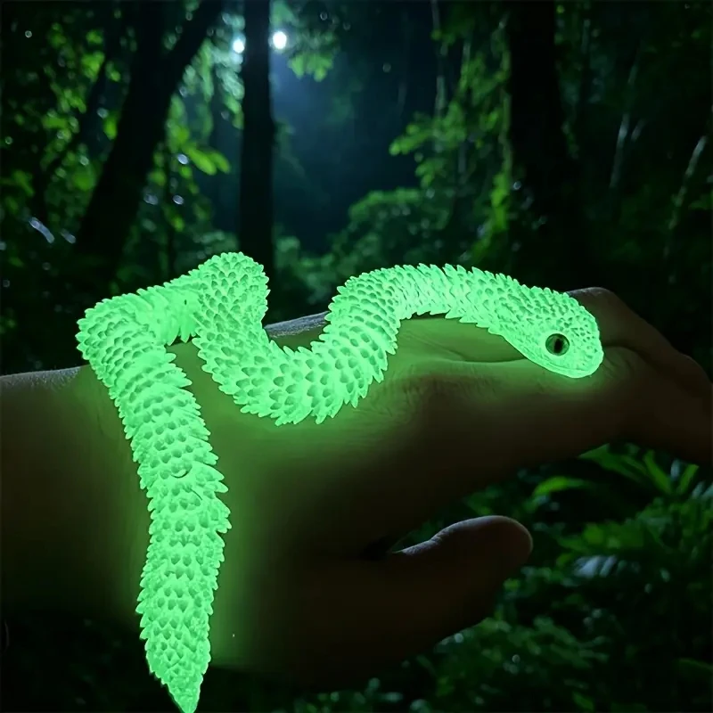 Glow In The Dark 3D Printed Articulated Ornament Detachable Eyes Random Color Flexible Joint Luminous Pendant Car Home Part