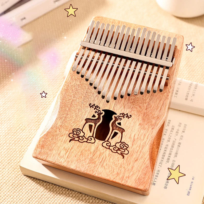 Hluru 21 Key Mahogany Kalimba 17 key Thumb Piano Finger Piano Mbira for Beginner Gifts for Adults/Kids view 4