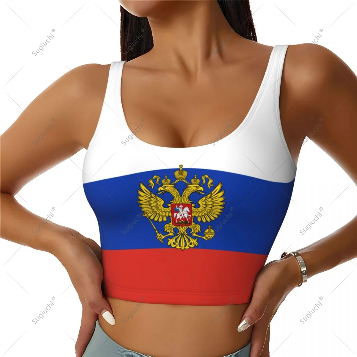 Russland-Flagge, für Damen und Mädchen, Aktivitäten, Sportweste für Damen, Yoga-Weste, Trainingsweste, leicht, trendig