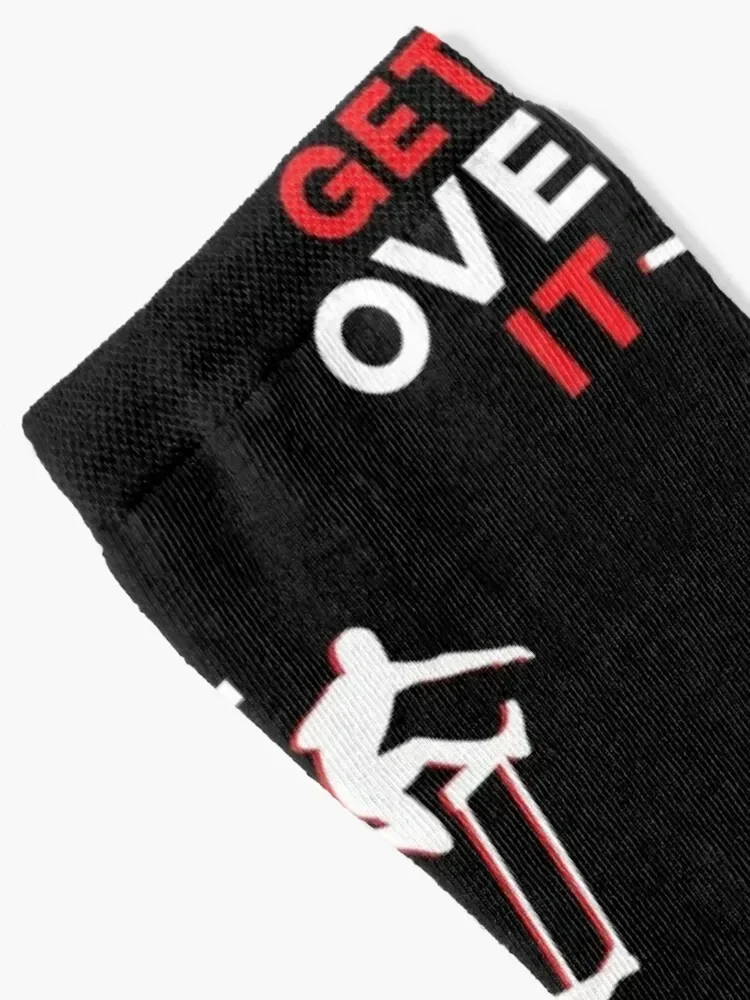 Just Get Over It Funny Motivational Hurdling Quote Socks retro professional running christmas stocking Male Socks Women's