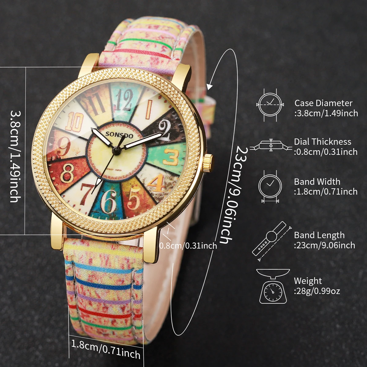 1Pcs Women's Gift Watch Fashion Casual Personality Digital Scale Dial Trendy Temperament Quartz Watch ( Box Not Included)