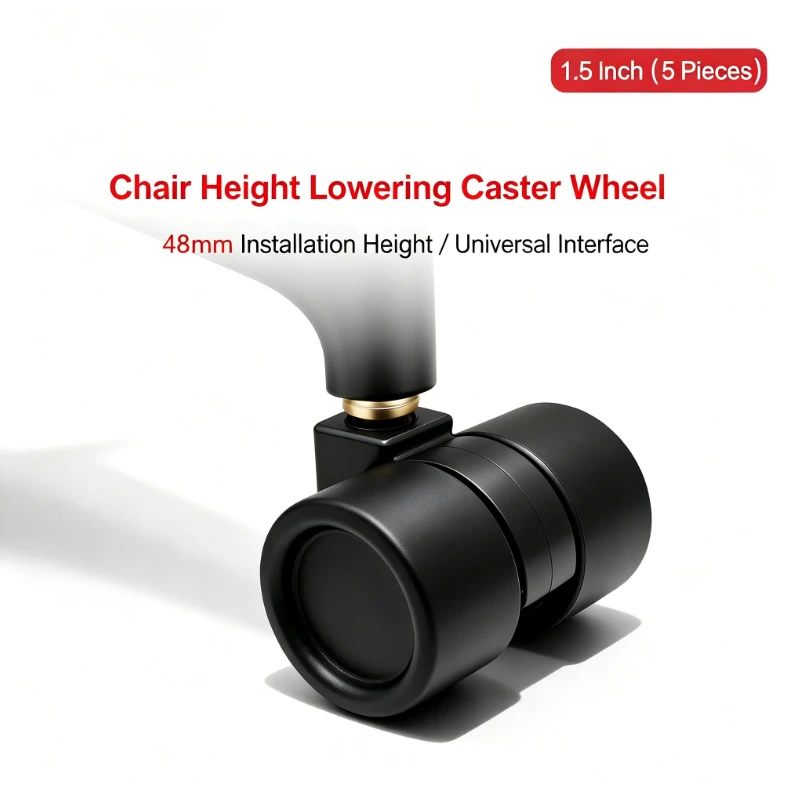 5pcs 4cm Low Height Swivel Chair Casters Short Leg Design Universal Rollers for Office & Gaming Chairs