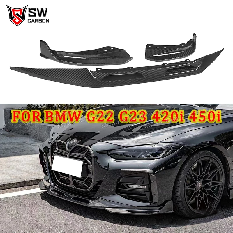 

Carbon Fiber SQ Style Front Lip Chin Splitter For BMW 4 Series G22 G23 2021+ Upgrade Front Bumper Lip Spoiler Body Kits