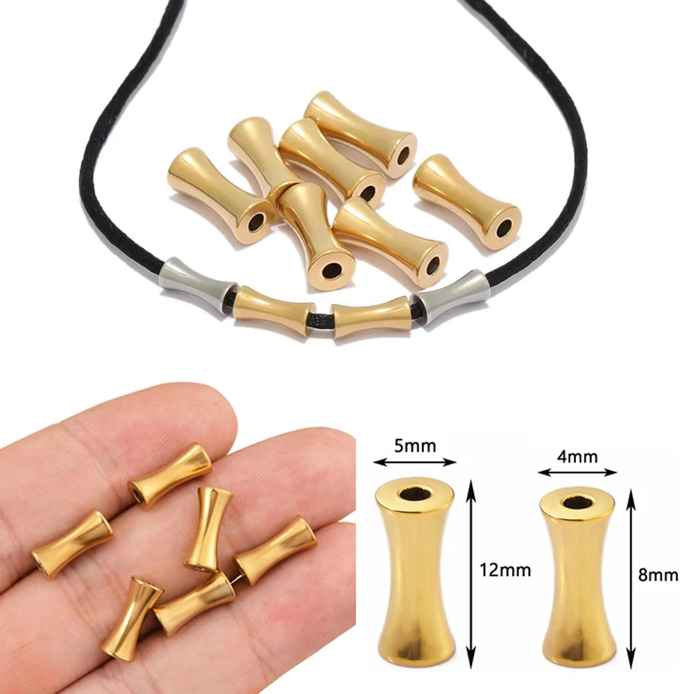 

10pcs Tube Spacer Beads Stainless Steel Charms Accessories for DIY Necklace Bracelet Jewelry Making Supplies Wholesale