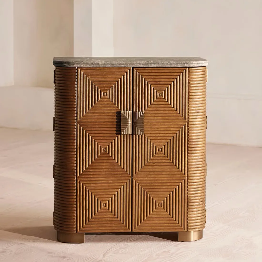 

French Retro Solid Wood Entrance Cabinet American Sideboard for Home & Hotel Furniture New Living Room Storage Cabinet