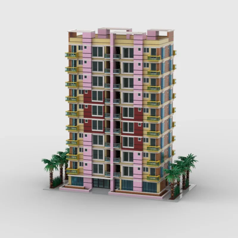 City street View Model Moc Building Bricks Luxury Condo Model Technology Modular Blocks Gifts Christmas Toys DIY Sets Assembly