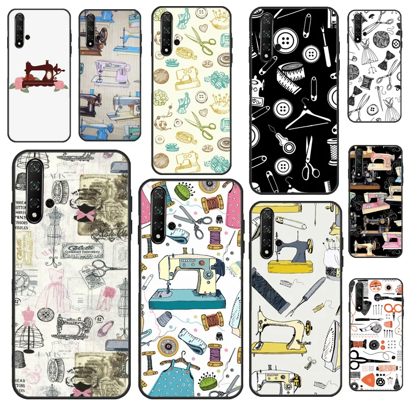 Sewing Machine Scissors Buttons For Huawei Nova 12i 11i 8i 12s 9 10 SE Y91 Y90 Y60 Y70 Y72 Y61 P20 P30 P40 Lite P60 Pro Case
