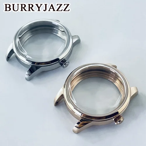 Imagen 2 del producto BURRYJAZZ 33mm NH35 NH36 NH34 NH38 NH70 NH72 caja de reloj plata/oro rosa caja estéril de cóctel vidrio arqueado