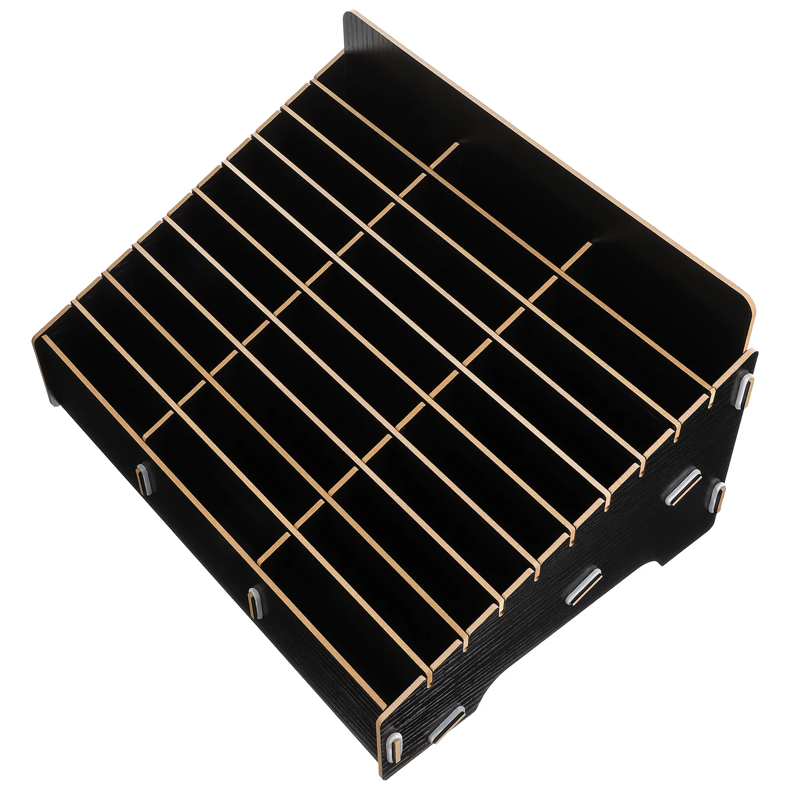 

Wooden Storage Box Multi Grid Phone Case Desktop Holder Tabletop Office Telephone Bins Compartment Stand Stationery Organizer