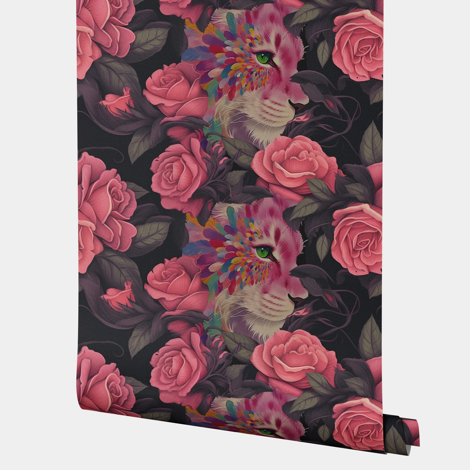 

Уникальный домашний декор, дышащие самоклеящиеся обои с розовой пантерой и розой, волшебные обои с наклейками для спальни, 50*300 см, на заказ