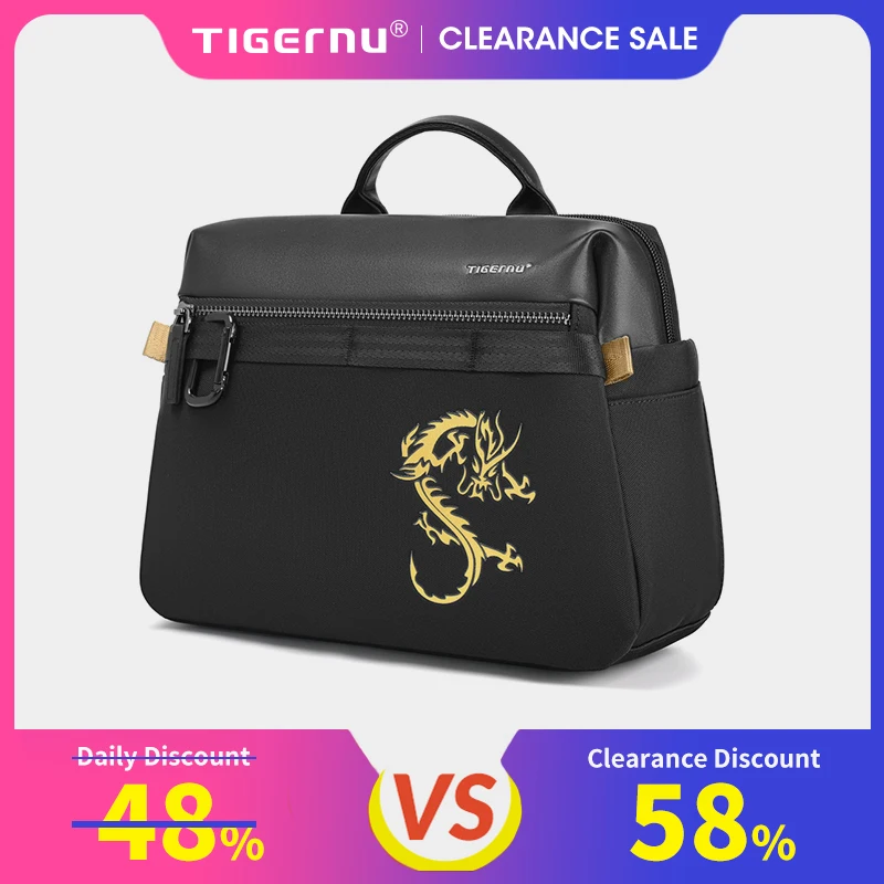 Lifetime Warranty Fashion Male Shoulder Bag Chinese Style Hand Bag Fit For 11 inch Tablet Waterproof Crossbody Bag Dragon Series