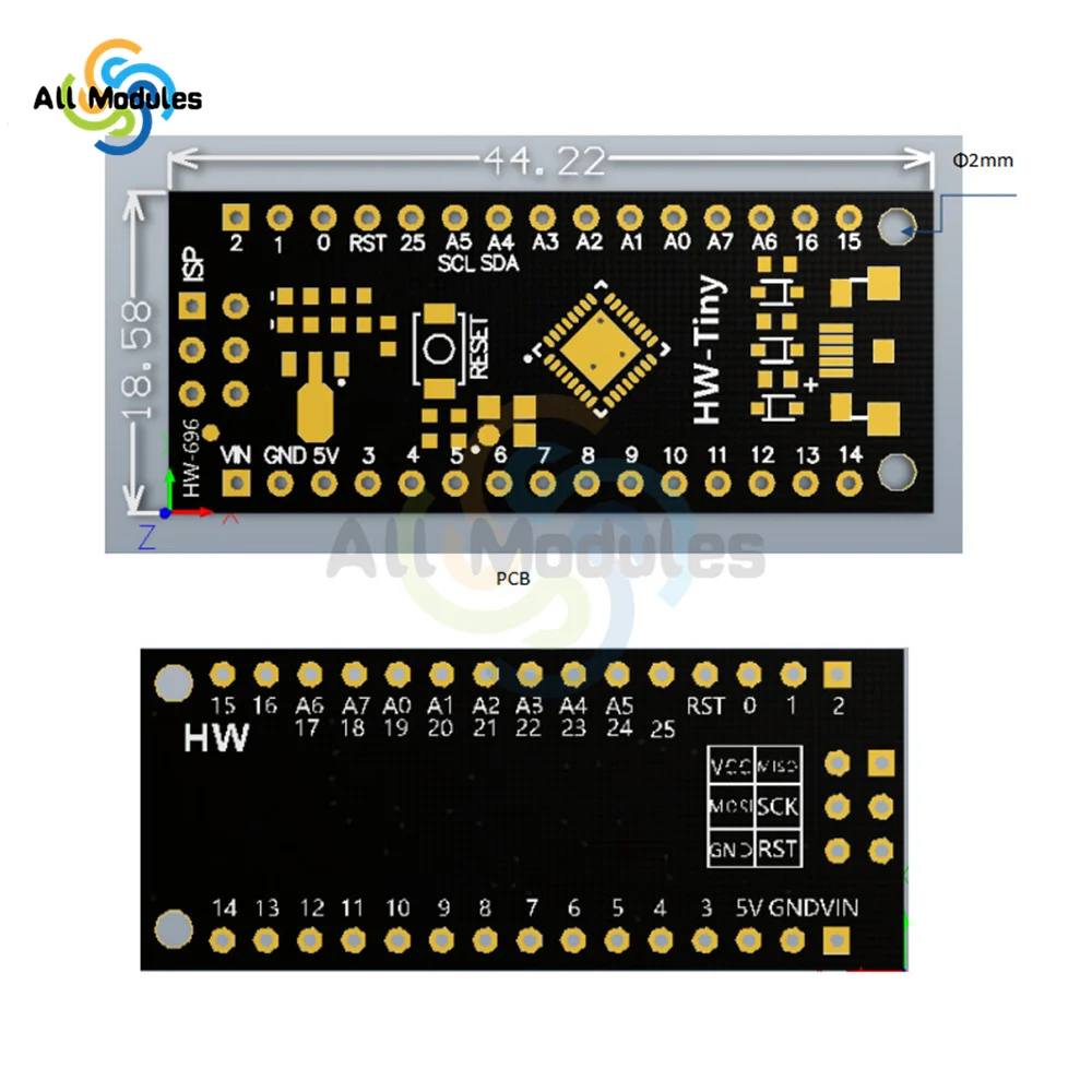 1-10PCS ATTINY88 Micro Development Board 16Mhz /Digispark ATTINY85 Upgraded /NANO V3.0 ATmega328 Extended Compatible for Arduino