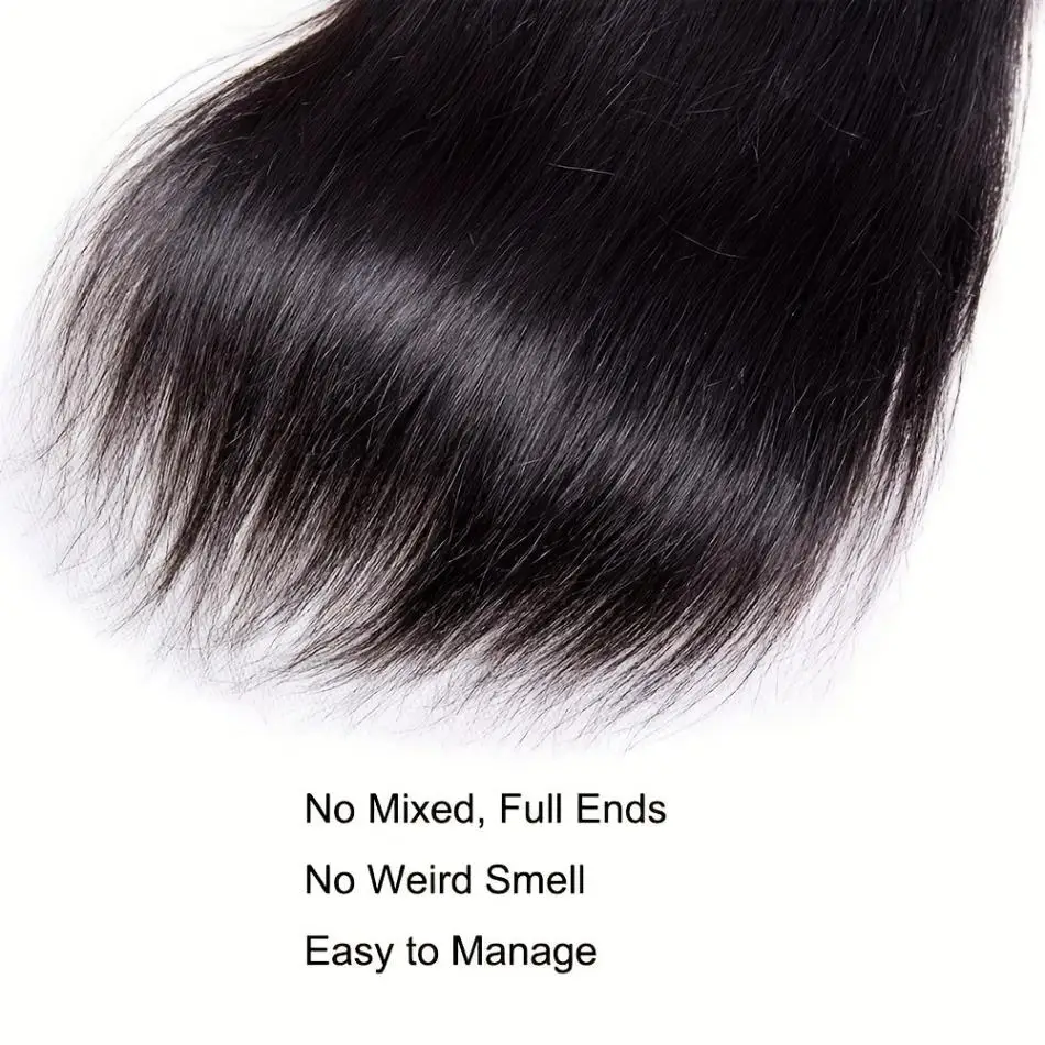 Wiggogo Bone Straight Human Hair Bundles Deals Unprocessed Virgin Hair Extensions Long Thick Brazilian Natural Black Weave Hair