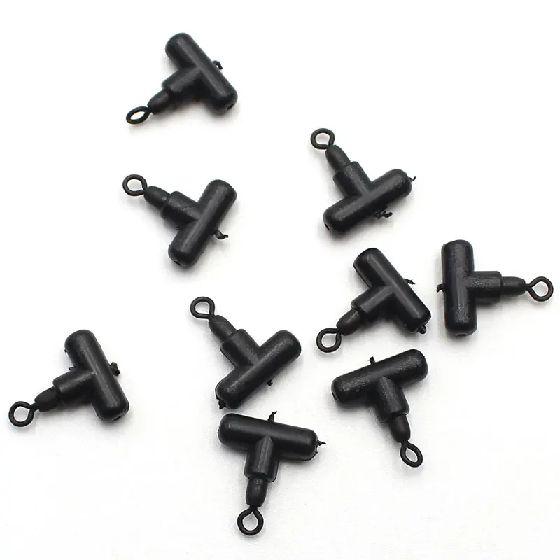 15pcs Carp Fishing T-Swivel Rig Beads Carp Hiar Rig Rings Clip Fishing Line Slider Beads For Carp Fishing Terminal Tackle