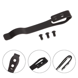 Stainless Steel Back Clip For Pocket Knife Waist Clip Folding Knives Handle DIY Making Accessories With 3pcs Screws