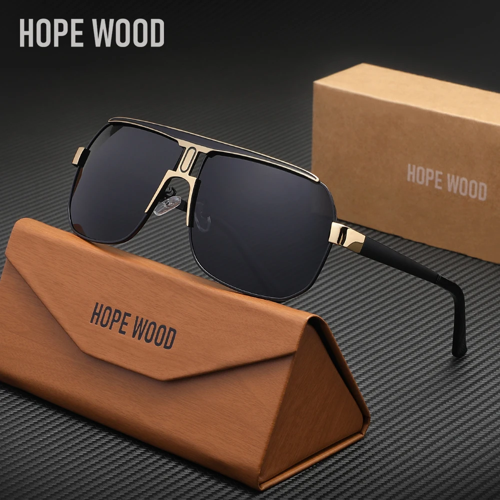 

HOPEWOOD High Quality Trendy Sunglasses Alloy Frame UV400 Polarized Eyewear For Men Women Driving Casual Glasses