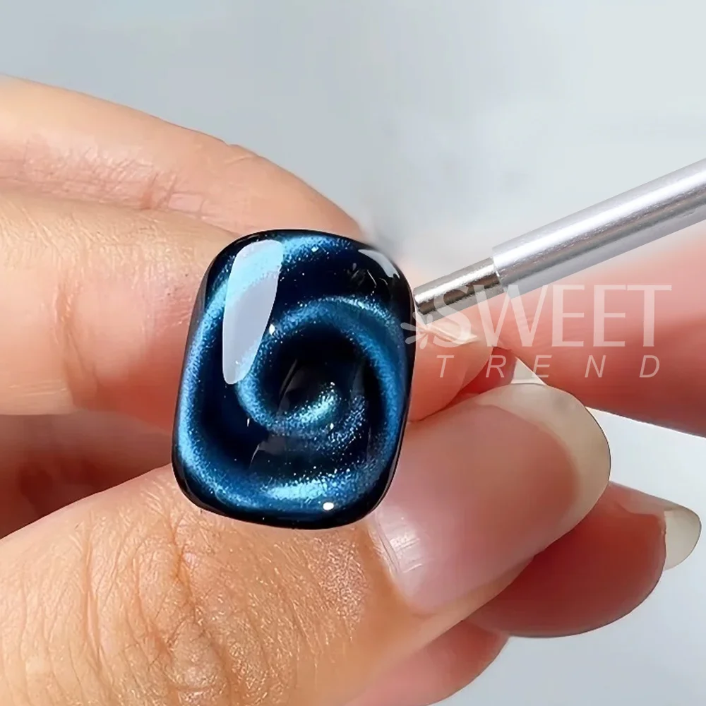 SWEET TREND-2pcs Swirl / lollipop Cat's Eye Nail Magnet Pen lower Petal/ Water Ripple Magnet Stick for Gel Polish Manicure Tools