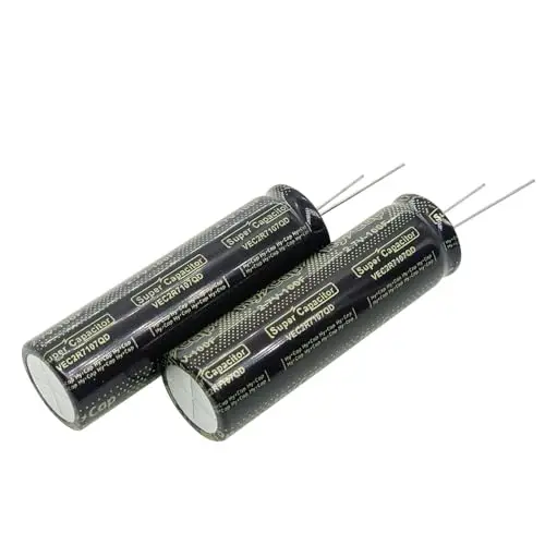 

2 pcs 18x60mm(0.71x2.36in) Super Capacitor 2.7V 100F Farad Capacitance Winding Type Energy Storage