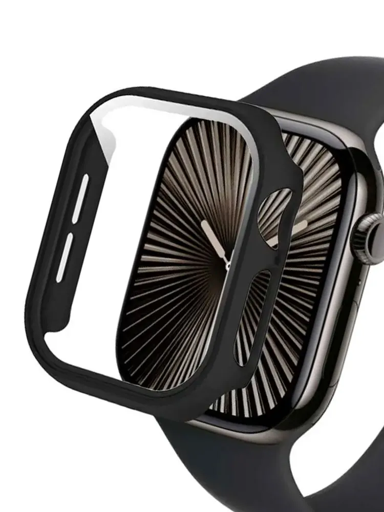 

Tempered Glass+cover For Apple Watch Case Accessories 45mm 41mm 44mm 40mm 42mm Screen Protector Apple watch serie 9 4 5 6 SE 7 8