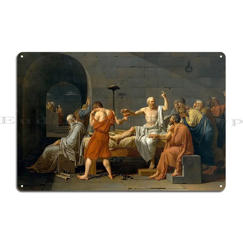 The Death Of Socrates Metal Signs Printed Cinema Home Wall Cave Pub Tin Sign Poster