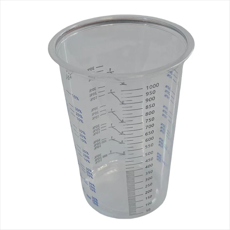 10PCS Disposable Measuring Cups 1000ml Clear Graduated Plastic Paint Mixing Cups DIY Accessories