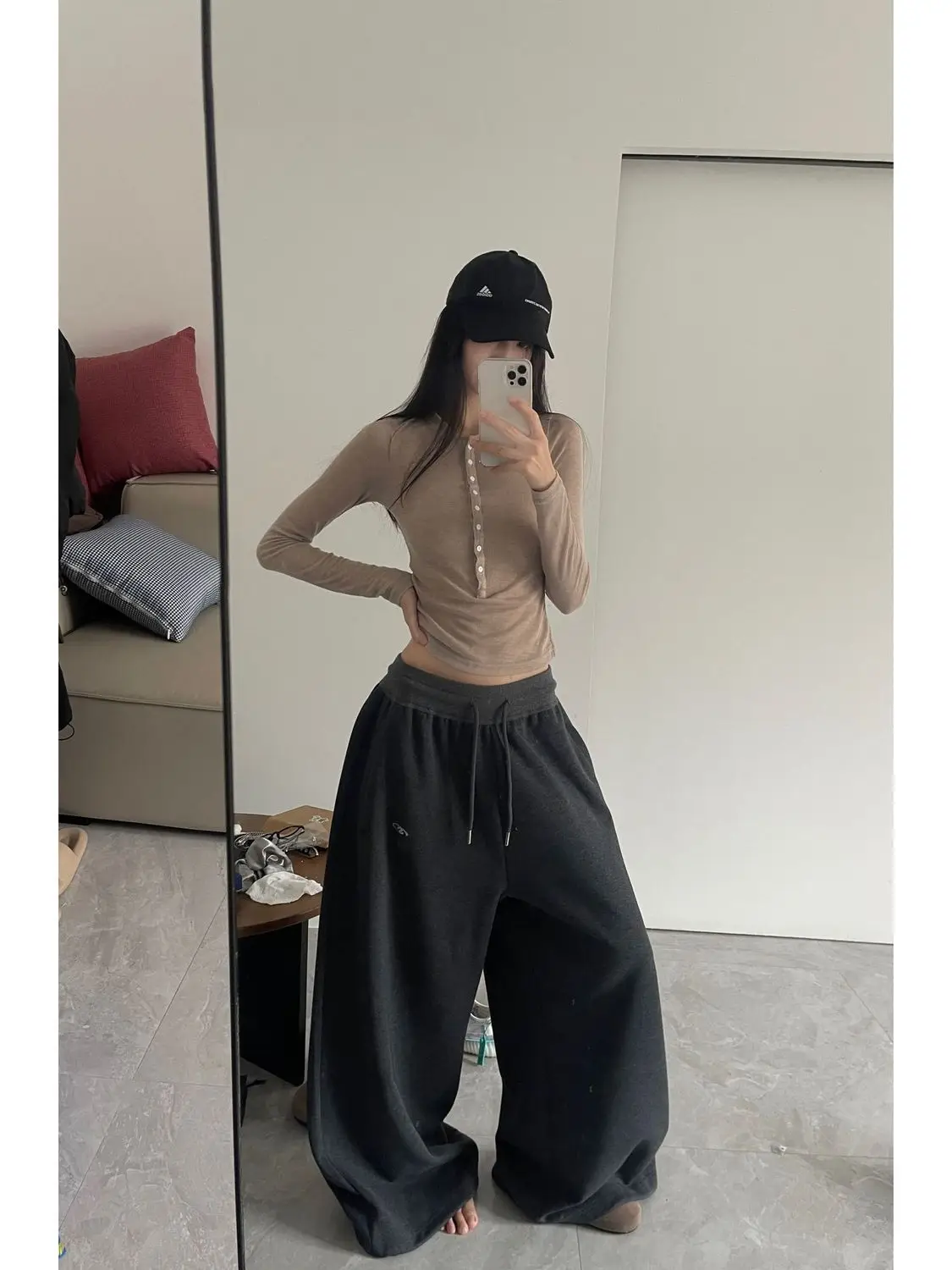 High Street frauen Breite Bein Hosen Kordelzug Y2K Gothic Hip Hop dame Cargo Hosen Hotsweet Passenden Weiblichen Hosen sommer Neue – Detail 14