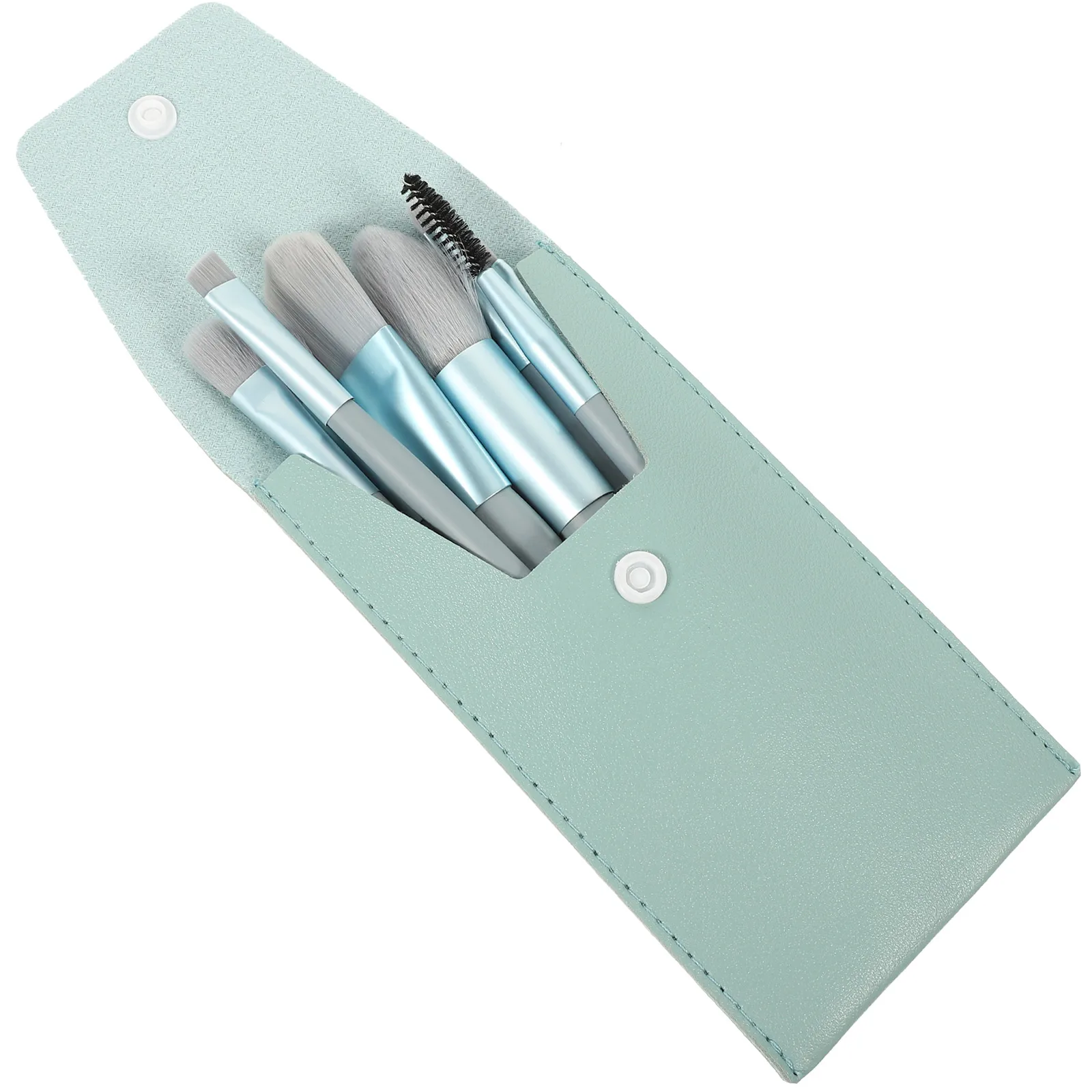 مجموعة واحدة من فرش المكياج الصغيرة مجموعة شعيرات كثيفة مرنة للوجه وبودرة أحمر الخدود وظلال العيون أداة محمولة للسفر للنساء والفتيات