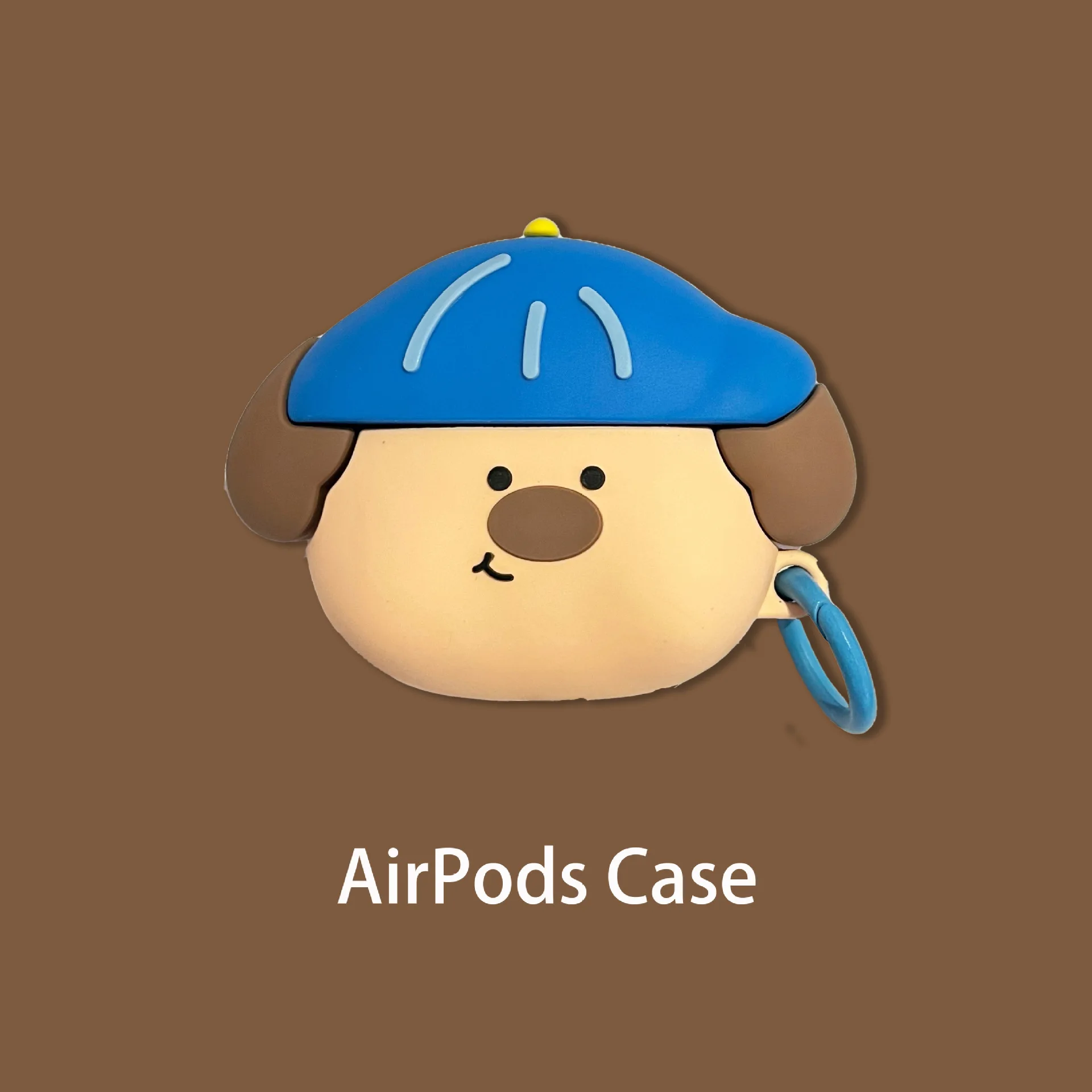 Para funda Airpods Pro 2, funda para perro con sombrero azul de dibujos animados 3D para AIirpods Pro, funda protectora de silicona suave para auriculares para Airpods 1/2