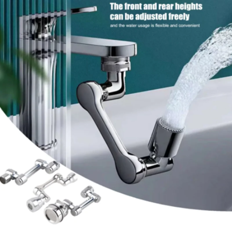 1080 °New Universal Rotatable Faucet Extender Robotic Arm Spray Head for Splash Filter ABS Faucets Bathroom Kitchen Sink Adapter