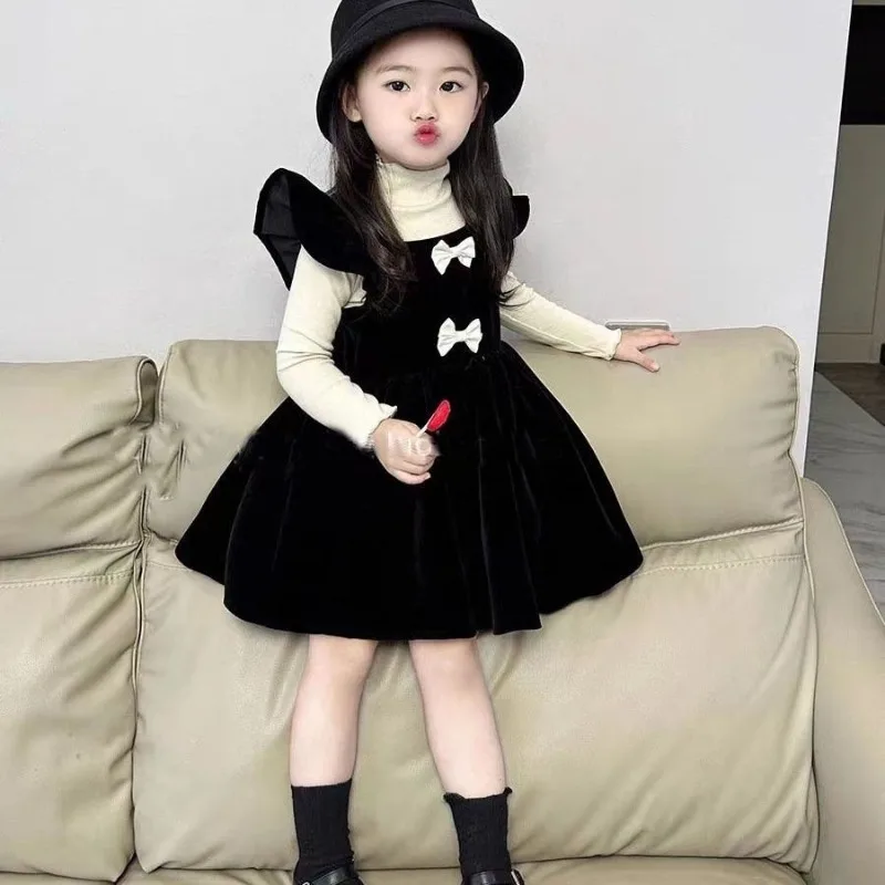 Autumn Winter New Fashion Elderly Long Sleeved Pullover Children's Clothing Casual Korean Edition Popular Girls Casual Dresses