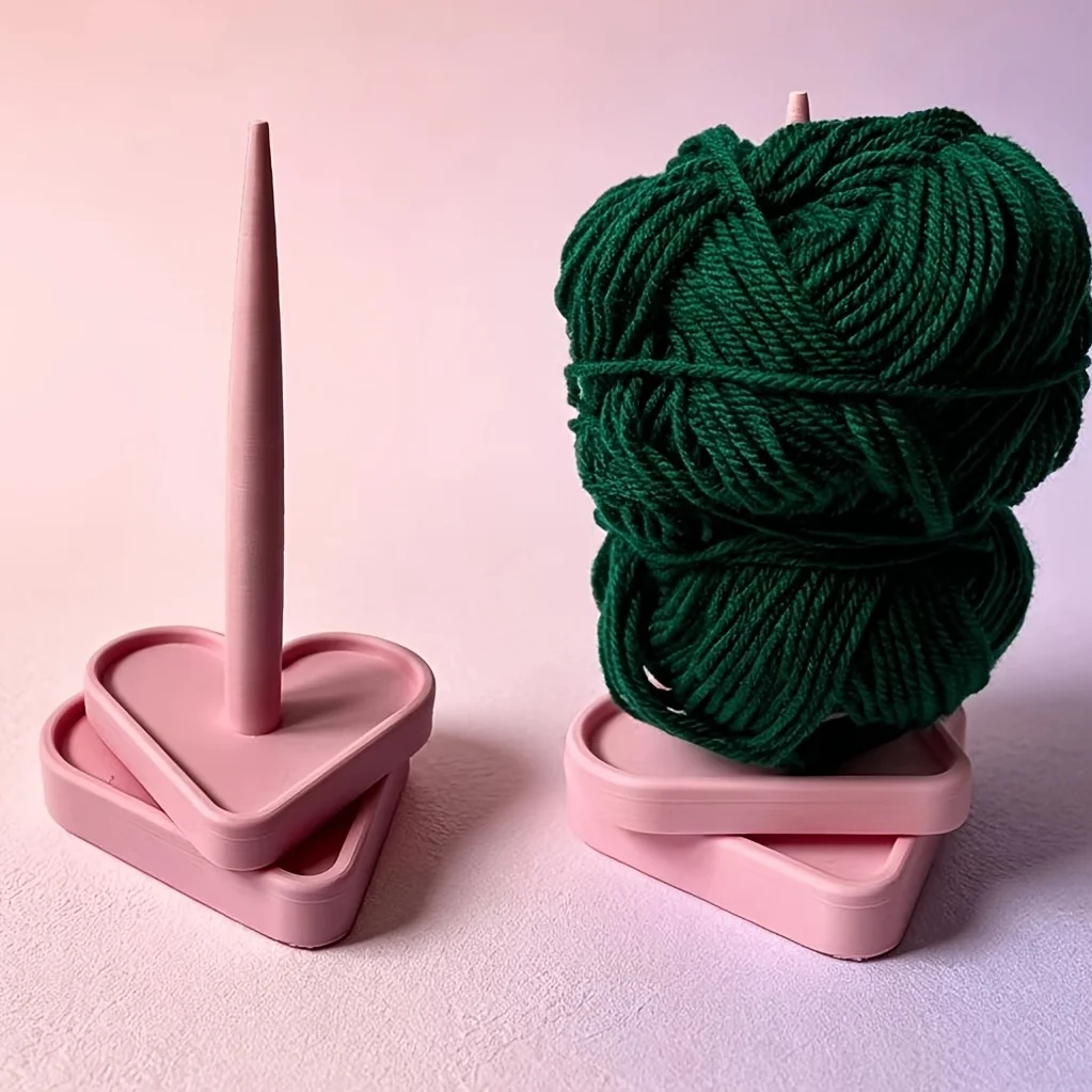 3D Printed Vertical Rotating Stand, Shiny Design, Heart-Shaped Woven Plastic Spinning Tool, Yarn Spinning Storage Rack, Sewing Storage