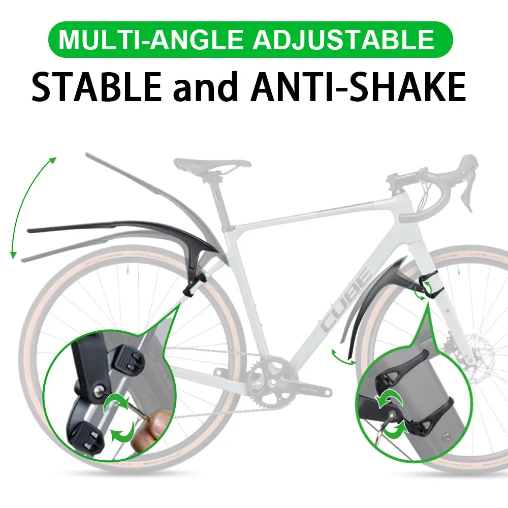 RBRL Bicycle Mudguard Gravel wings 700c Universal Mudguard Bicycle 28 Inch Adjustable and Easy to Install Mudguard for Road bike