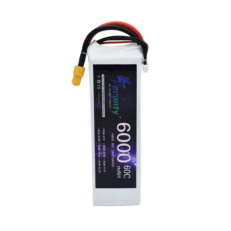 TERANTY-Batterie Fuchsia pour véhicules RC, 6000mAh, 60 C, connecteur Count60, pack souple, voiture, camion, bateau précieux, Truggy, Bumosquito, EC5, Count90, Deans T