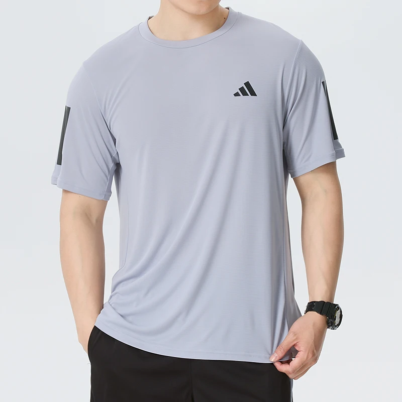 

Adidas T-Shirt Men's Fitness Wear Quick-Drying Short-Sleeved Running Sports Breathable Three-Stripes Round-Neck Top Ku8730