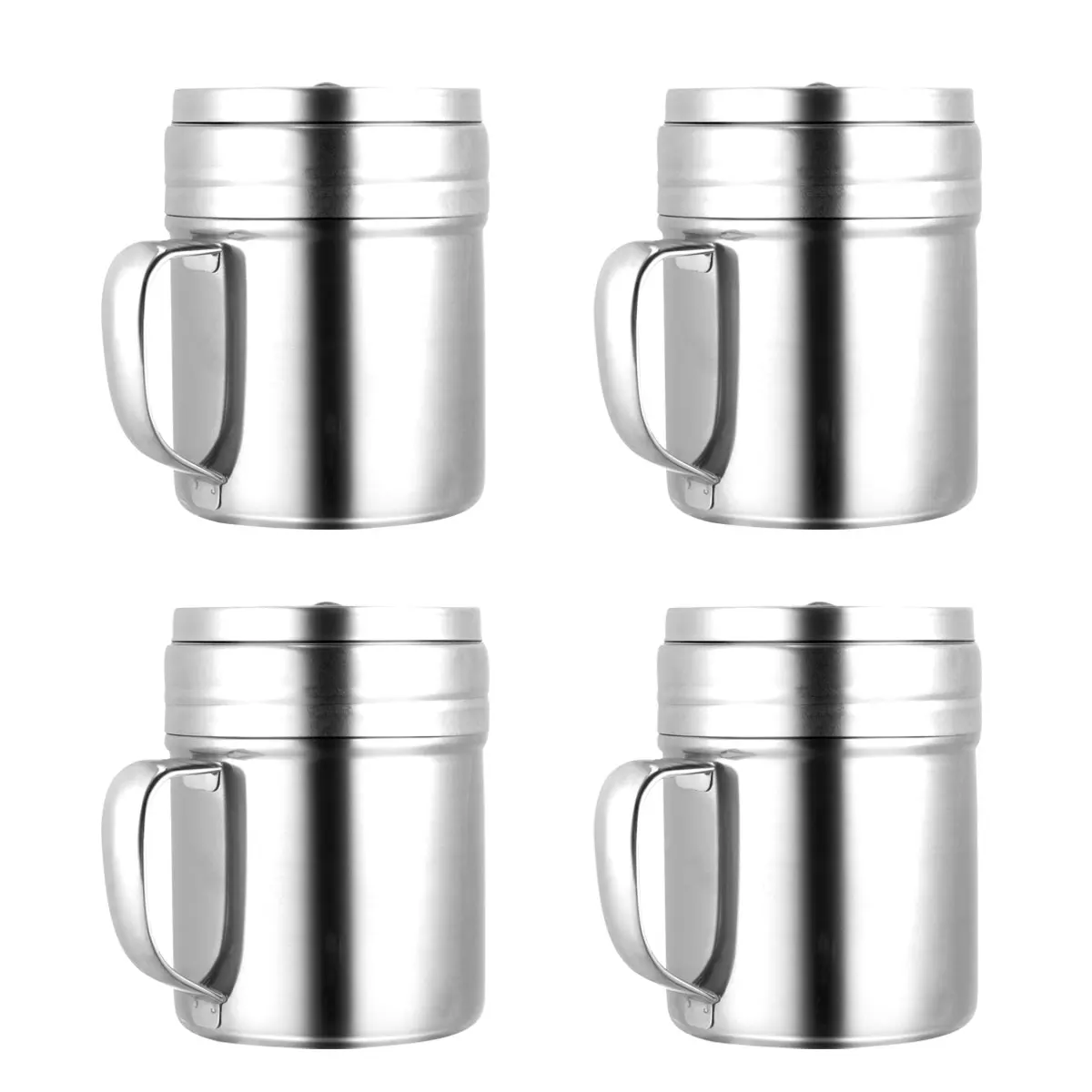 

4 Pcs Castor Multifunctional Seasoning Jar Container Chili Spices Containers Stainless Steel