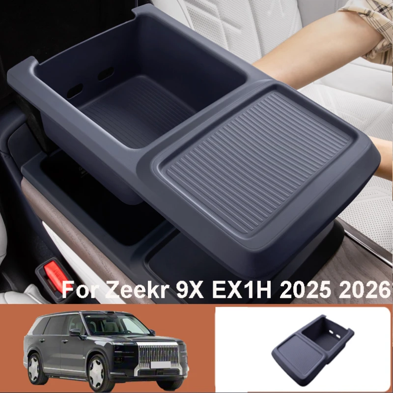 

Silicone Armrest Box Anti Dirt Compartment Storage Box For Zeekr 9X EX1H 2025 2026 Car Central Control Interior Accessories