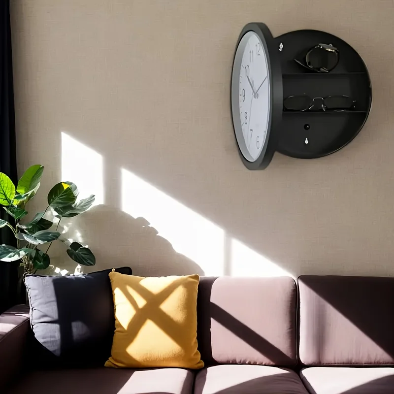 Vintage Hidden Wall Clock Safe, Secret Compartment Wall Clock for Storing Cash, Jewelry, Hidden Storage Security Box Home Decor