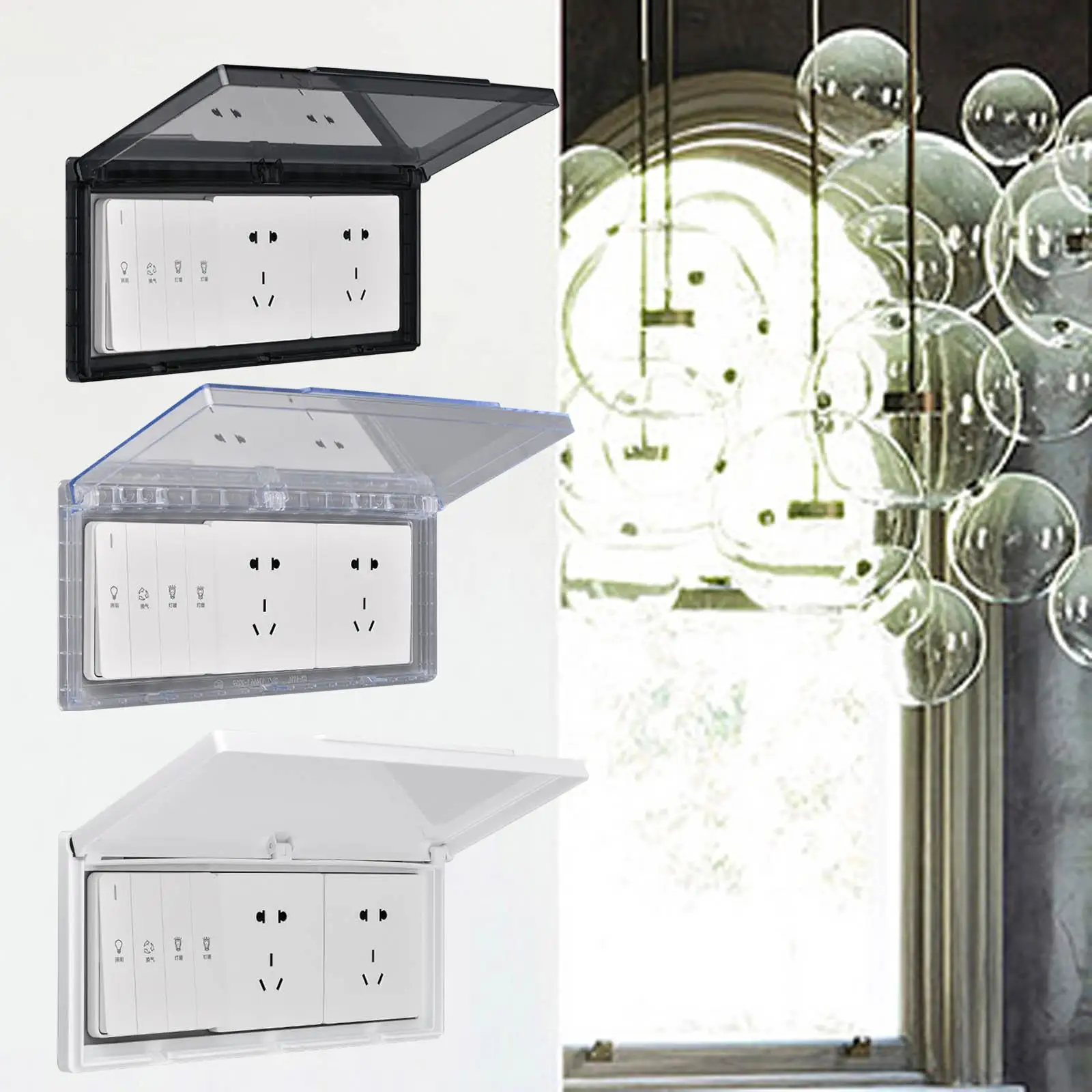 3 Gang Waterproof Outlet Cover Receptacle Protector Socket Panel Cover for Restaurant Workshop Home Improvement