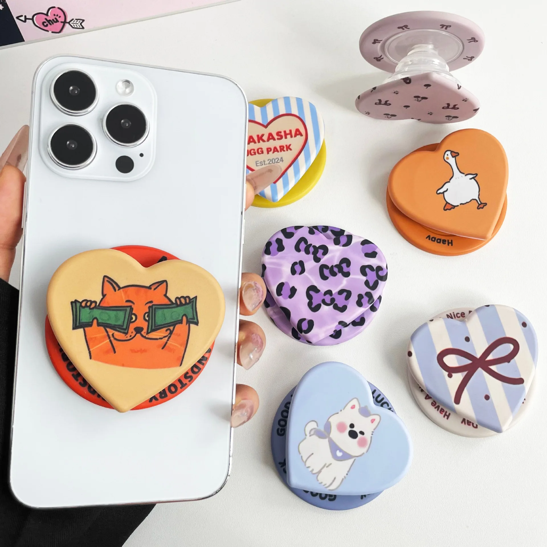 

Korean Cute Cartoon Pattern Magnetic Holder Phone Griptok Grip Tok Stand Support For iPhone For Magsafe Accessories Smart Tok