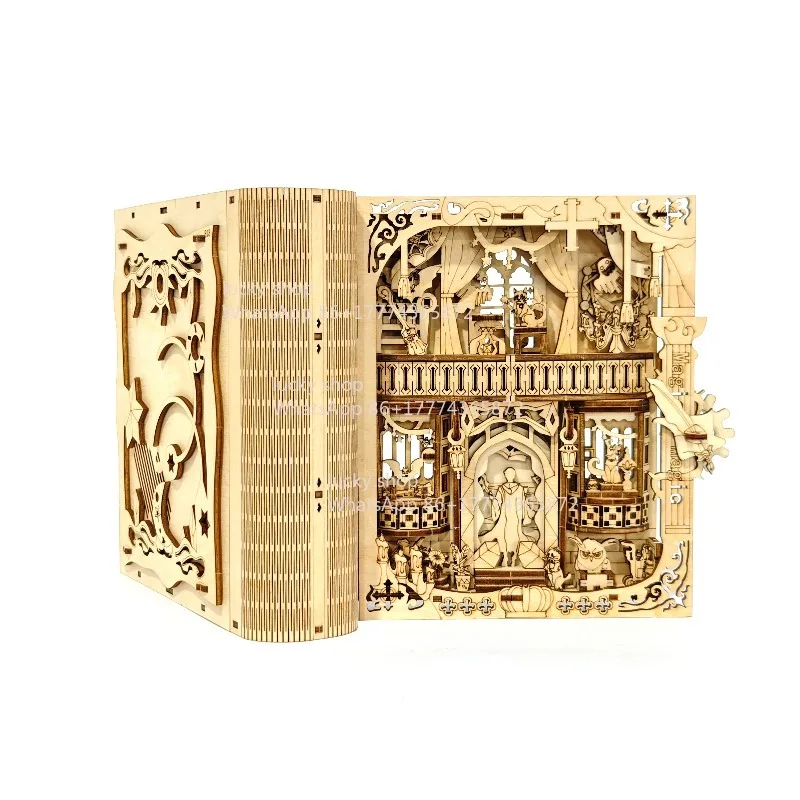 Wooden Magic-themed Secret Treasure Box, Full of Retro Fantasy Style, Can Be Stored Inside
