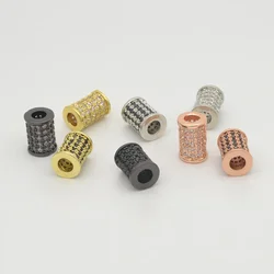 LJRIVER Brass Cylinder Beaded Beads for DIY Necklace Chain Bracelet Jewelry Accessories Handmade Charm Craft Part Wholesale 3Pcs